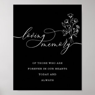 Poster Buquê Floral Preto Schwarz Memória Amorosa