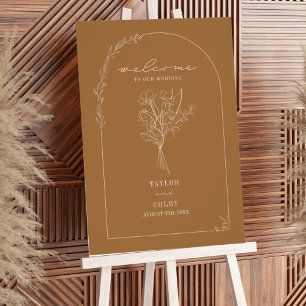 Poster Buquê Line Art Goldenrod Amarelo