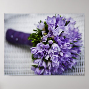 Pôster Buquê nupcial do açafrão da lavanda