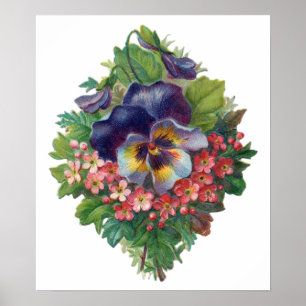 Poster Buquê Pansy Vitoriano para Dia de as mães