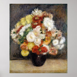 Poster Buquê Pierre-Auguste Renoir de Chrysanthemums