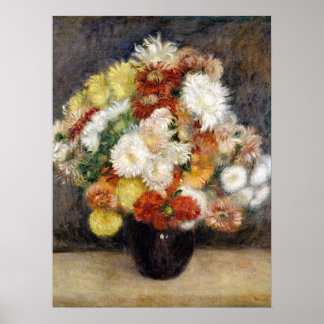 Poster Buquê Pierre-Auguste Renoir de Chrysanthemums
