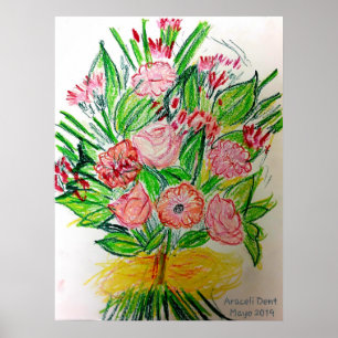 Poster Buquê plano rosa