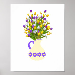 Poster Buquê Tulip no vaso amarelo