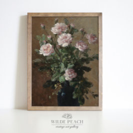 Poster Buquê Vase de Rosas pintura de vintage