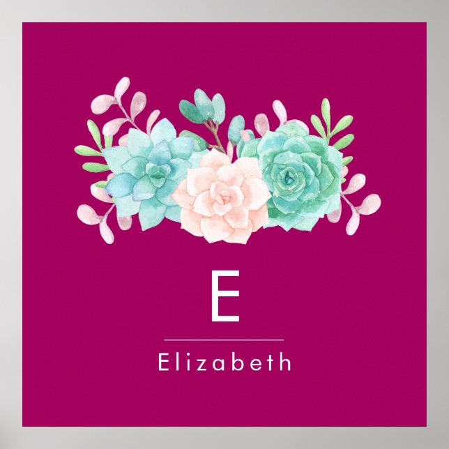 Pôster Buquê verde e rosa pastel na parte traseira da mag (Frente)