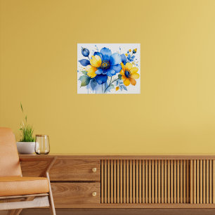 Poster Buquê Vibrante de Aquarela