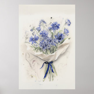 Poster Buquê violeta etéreo