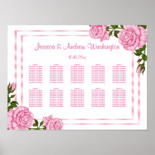 Poster Buquês de canto cor-de-rosa bonito que Wedding a