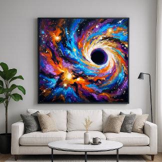Poster Buraco Negro Hipnotizante - Arte Cósmica Abstrata