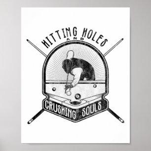 Poster Buracos E Esmagamento Solam Bilhares Engraçados J