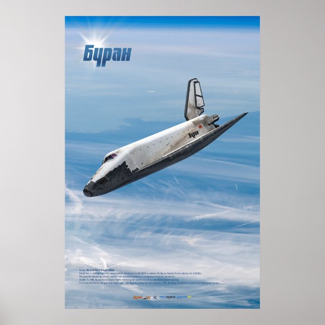 Poster Buran: Legendary Soviet Shuttle in Flight  (Frente)