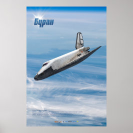 Poster Buran: Lendário Ônibus Espacial Soviético em Vôo