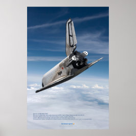 Poster Buran Nave Espacial Descendo Através das Nuvens