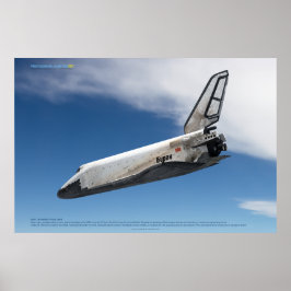 Poster Buran Nave Espacial Descendo Através das Nuvens