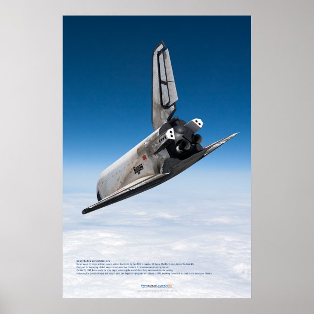 Poster Buran Shuttle: Majestoso Descenso Atmosférico (Frente)