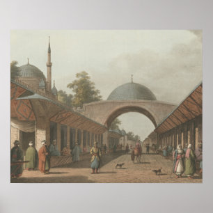 Poster Burgas Ottoman Turk Market na Bulgária