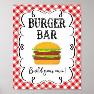 Poster Burger Bar Red Gingham I Do CHURRASCO