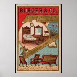 Poster Burger & Co. Mobiliário Fabricante Anúncio Vintage