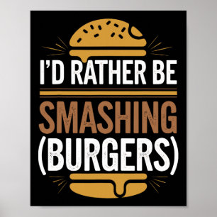 Poster Burger Esmagado Lover Grilado Cheeseburger - Parte