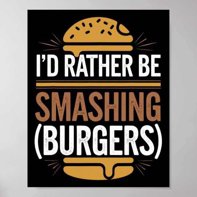 Poster Burger Esmagado Lover Grilado Cheeseburger - Parte (Frente)