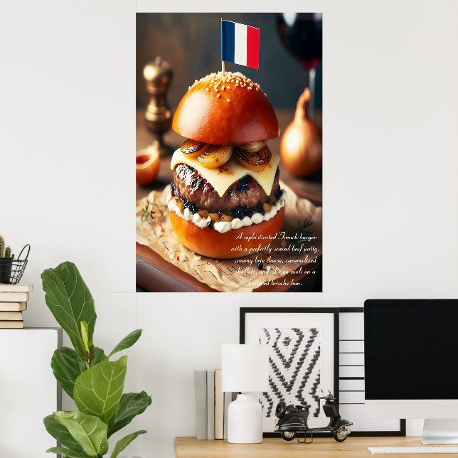 Poster Burger Patisserie Parisiense 24x36 (Escritório em casa)