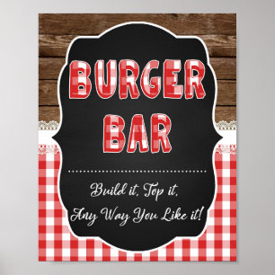 Poster Burger - Sinal de Bar - Red Baby Q