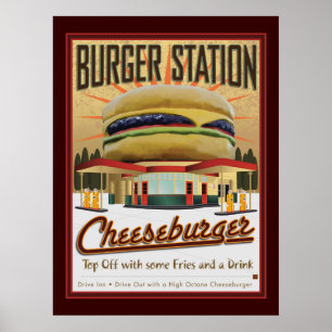 Pôster Burger Station-Poster