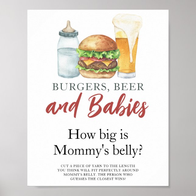 Poster Burgers e Bebês Quão grande é a barriga das mamães (Frente)