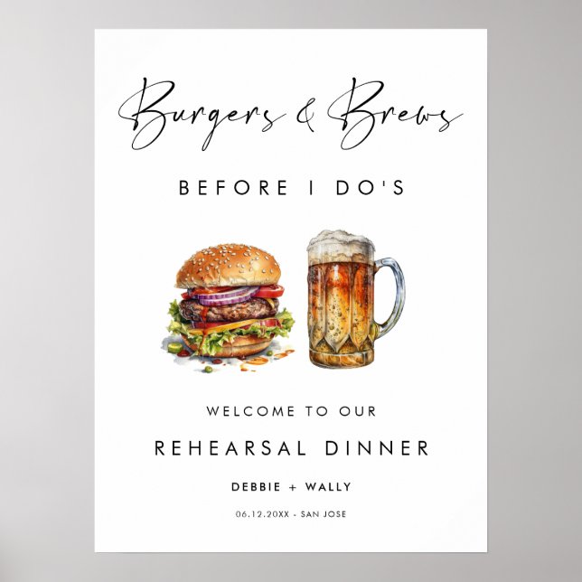 Poster Burgers e Brews antes do Janto de ensaio (Frente)