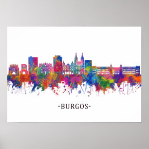 Poster Burgos Espanha Skyline