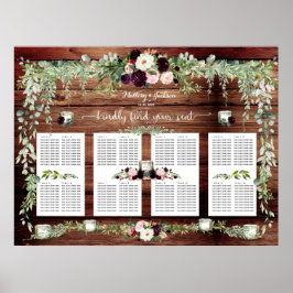 Poster Burgundy Blush Greenery Garland 160 Assentos Convi