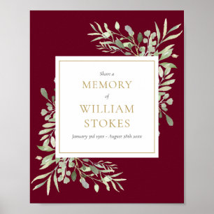 Poster Burgundy Dourado Greenerse Funeral Compartilha Um