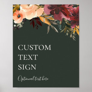 Poster Burgundy Floral Cartões verdes e ofertas person
