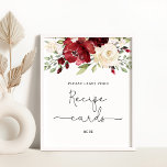 Poster Burgundy floral deixe seu cartão de receita aqui p<br><div class="desc">Burgundy floral deixe seu cartão de receita aqui poster Correspondente disponível.</div>