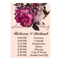 Burgundy Floral Rustic string ligOrder of Events