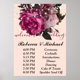 Poster Burgundy Floral Rustic string ligOrder of Events