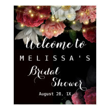 Burgundy Floral Rústica Luzes de corda