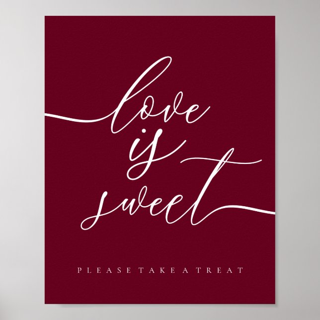 Poster Burgundy Love é Sweat Take Tret Dessert (Frente)