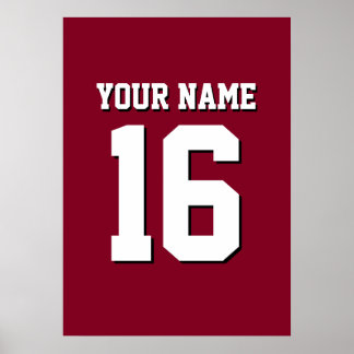 Poster Burgundy Sporty Team Jersey