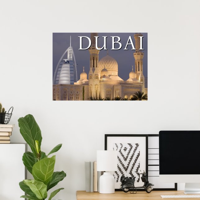 Poster Burj al Arab | Mesquita no Dubai Evening (Escritório em casa)