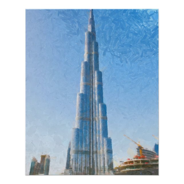 Pôster Burj Khalifa, pintura de Dubai (Frente)
