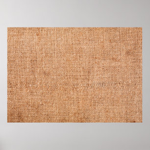 Poster Burlap castanho deitado em folha branca. Abstrato