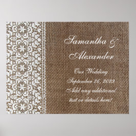 Pôster Burlap e Lace Simples