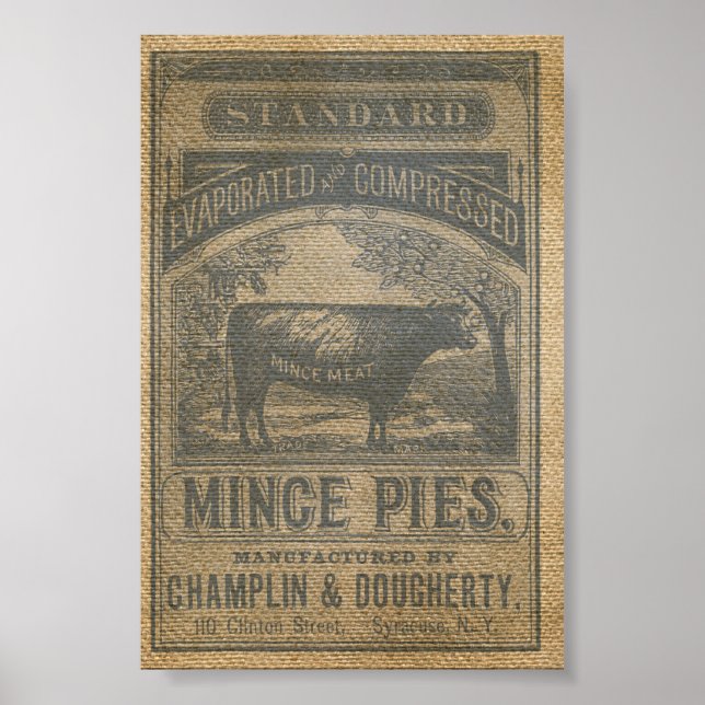 Poster Burlap Mince Pies Vintage Advertisement (Frente)