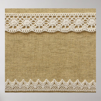 Poster Burlap, textura de tecido de rendas.