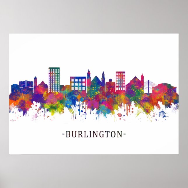 Poster Burlington Iowa Skyline (Frente)