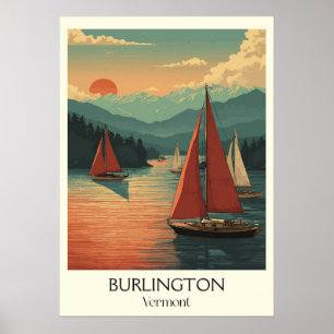 Poster Burlington Vermont Lago Champlain