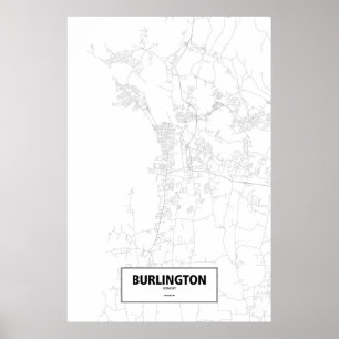 Pôster Burlington, Vermont (preto no branco)