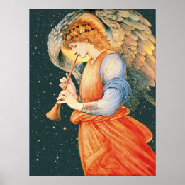 Poster Burne-Jones Angel tocando flageolet CC1135 Maior